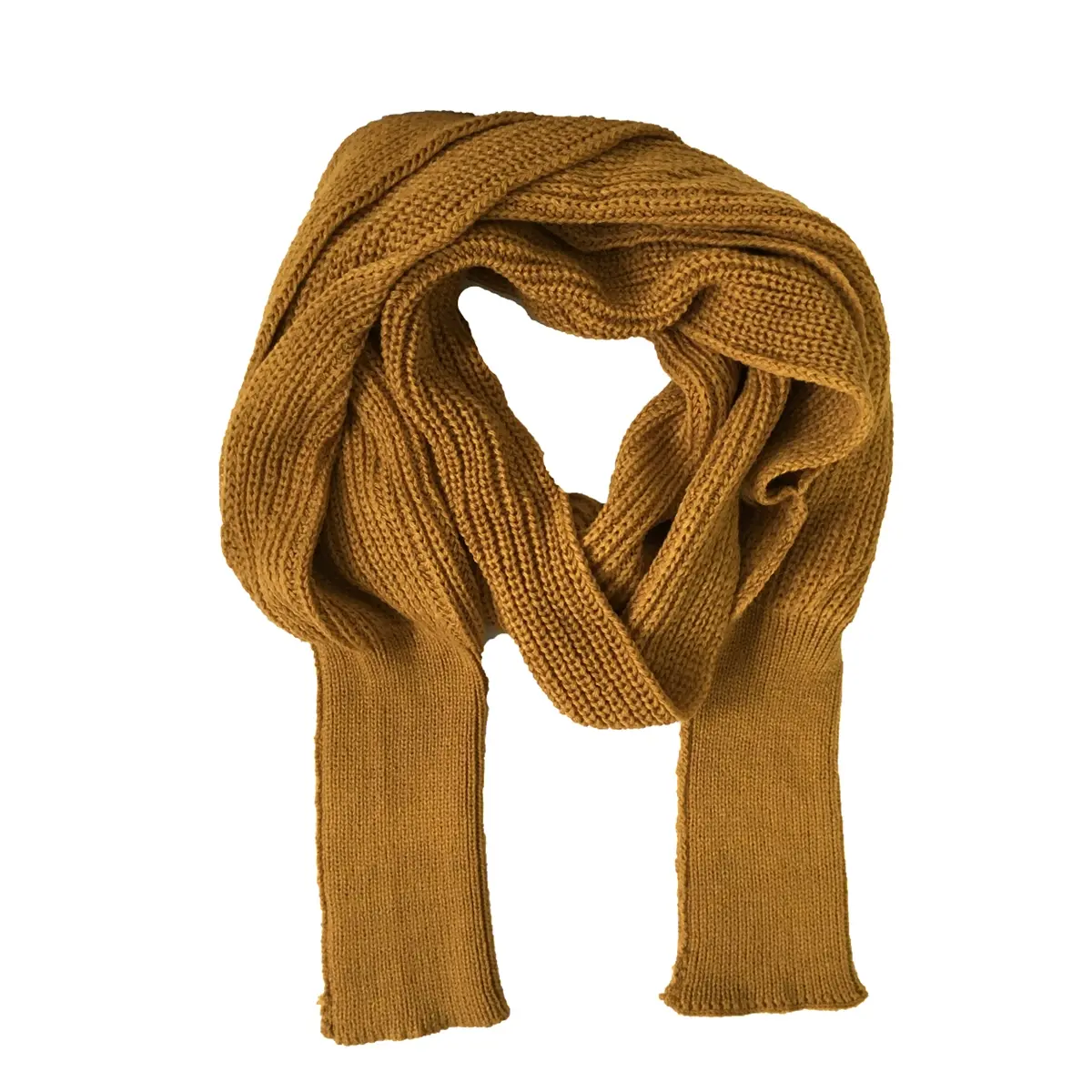 Fashion Culture Emmi Soft Knit Sweater Scarf with Sleeves, Unisex Casual Shrug for All Seasons Warmth Boost - Sudan Brown, Clothes, Scarf Shape, Wrap Around Neck, Everyday, Scarf Form