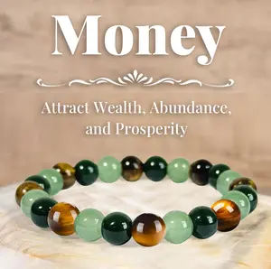 LuminaLace Jewelry wealth bracelet featuring natural Dongling jade, green quartz, and tiger’s eye—a lucky bracelet that attracts wealth, prosperity, and abundance; blue friendship beaded jewelry protective bracelet, ideal for gifting.