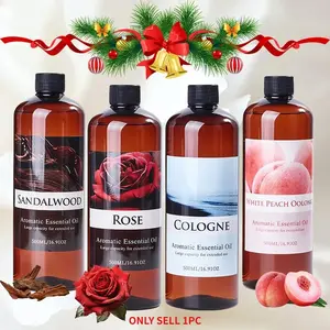 500ml/16.9oz aromatherapy essential oil, 8 scents to choose from. Natural plant extracts, high concentration, long-lasting fragrance. Suitable for diffusers, car air fresheners, humidifiers, and handmade candles. Christmas gift