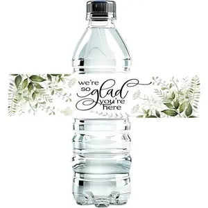100 Pcs Wedding Water Bottle Labels Party Table Decoration Supplies Wedding Ideas for Daughter Son fiancée Younger Generation Stickers for Water Bottles - We're Glad You're Here