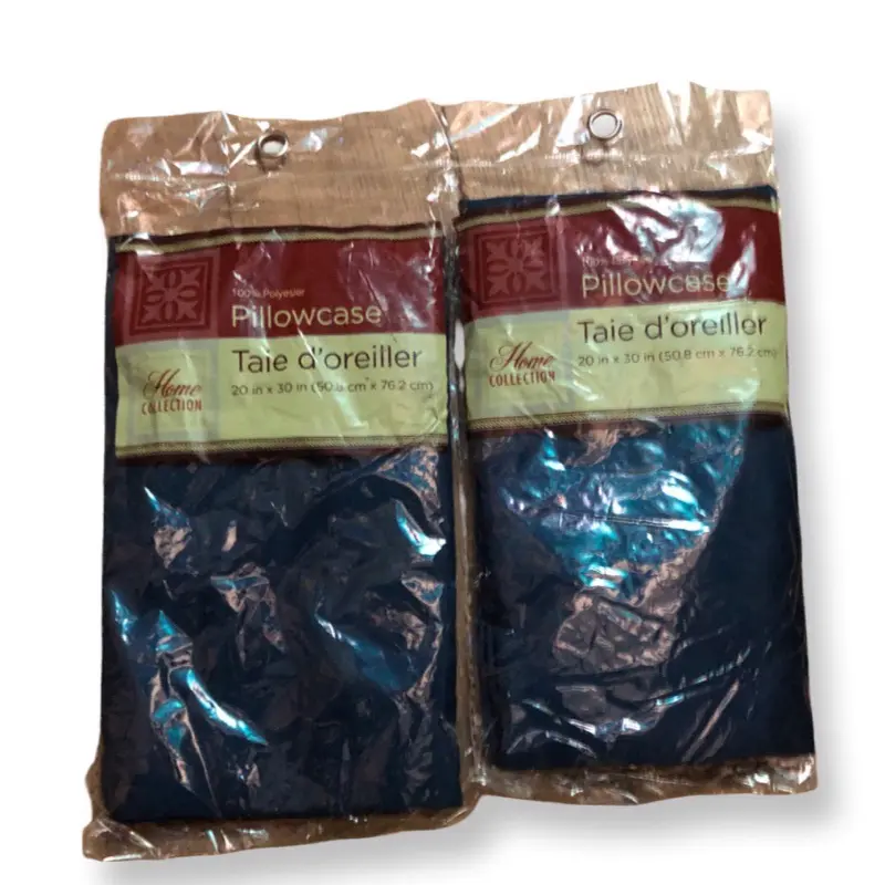 Home Collection Blue Polyester Pillowcases 2 Pack 20x30 Inches Durable Solid Color Elegant Bedroom Decor