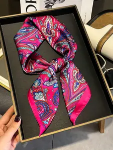 Women's Paisley Print Square Scarf, Neck Scarf, Boho Style Hair Band, Fashionable Hair Accessories for Women & Girls, Casual Versatile Scarf for Daily Wear