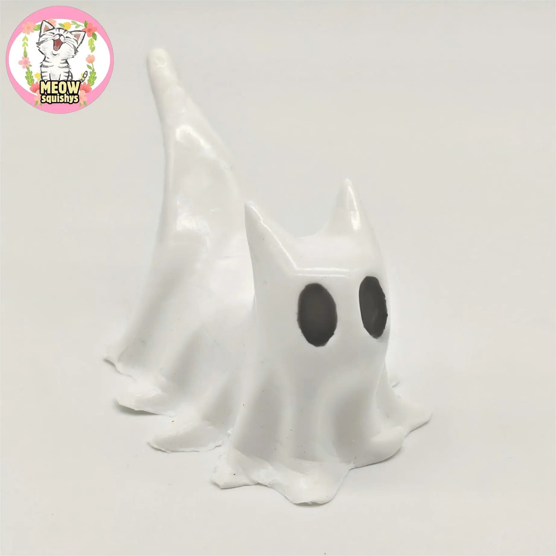ghost kitten handmade squishy toy
