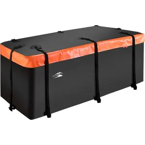 Hitch Mount Cargo Carrier Bag Soft Shell   19.7 Cubic  (59" 24" 24") Include 8 Reinforced Straps for  Pickup   with Steel Cargo Basket
