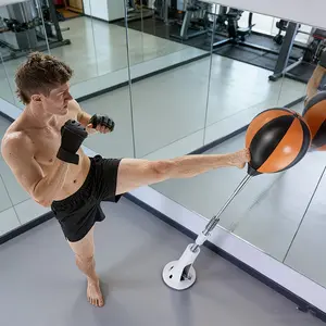High Elasticity PU Boxing Reaction Ball, Adjustable Height Design, Stable Suction Base, Ideal for Home Fitness Training