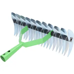 12.8 Inch Dethatcher Rake for Lawn, Stainless Head and Grip, Lawn Rake,