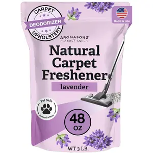 AROMASONG Natural Household Carpet Freshener & Deodorizer - Lavender Scent, 3 Lbs (48 Oz) Pet-Safe Powder, 24 months Shelf Life, Made in USA for Large Areas