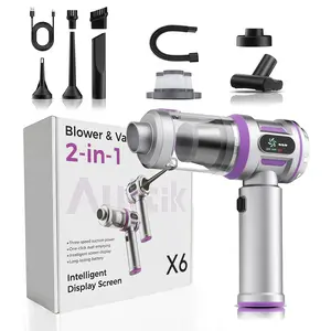 AUTTIK 25000Pa Cordless Car Vacuum High Power, Handheld Vacuum with Flexible Hose and Brush, Brushless Motor, Blow & Suction Mode, 6000mAh, Portable Vacuum for Car Interior Home Cleaning Cleaner Automotive