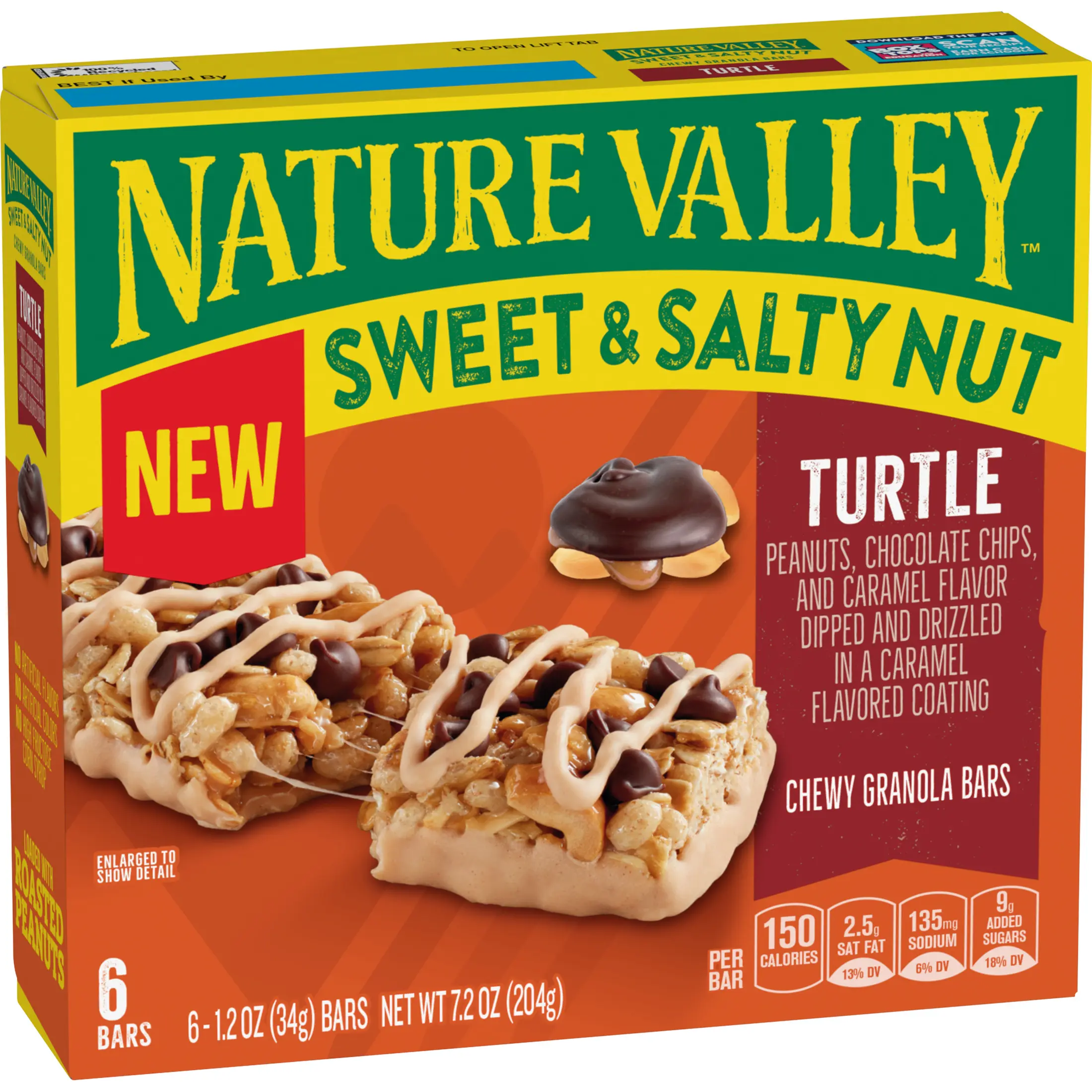 (12 pack) Nature Valley Turtle Sweet and Salty Nut Chewy Granola Bars (6 Bars)