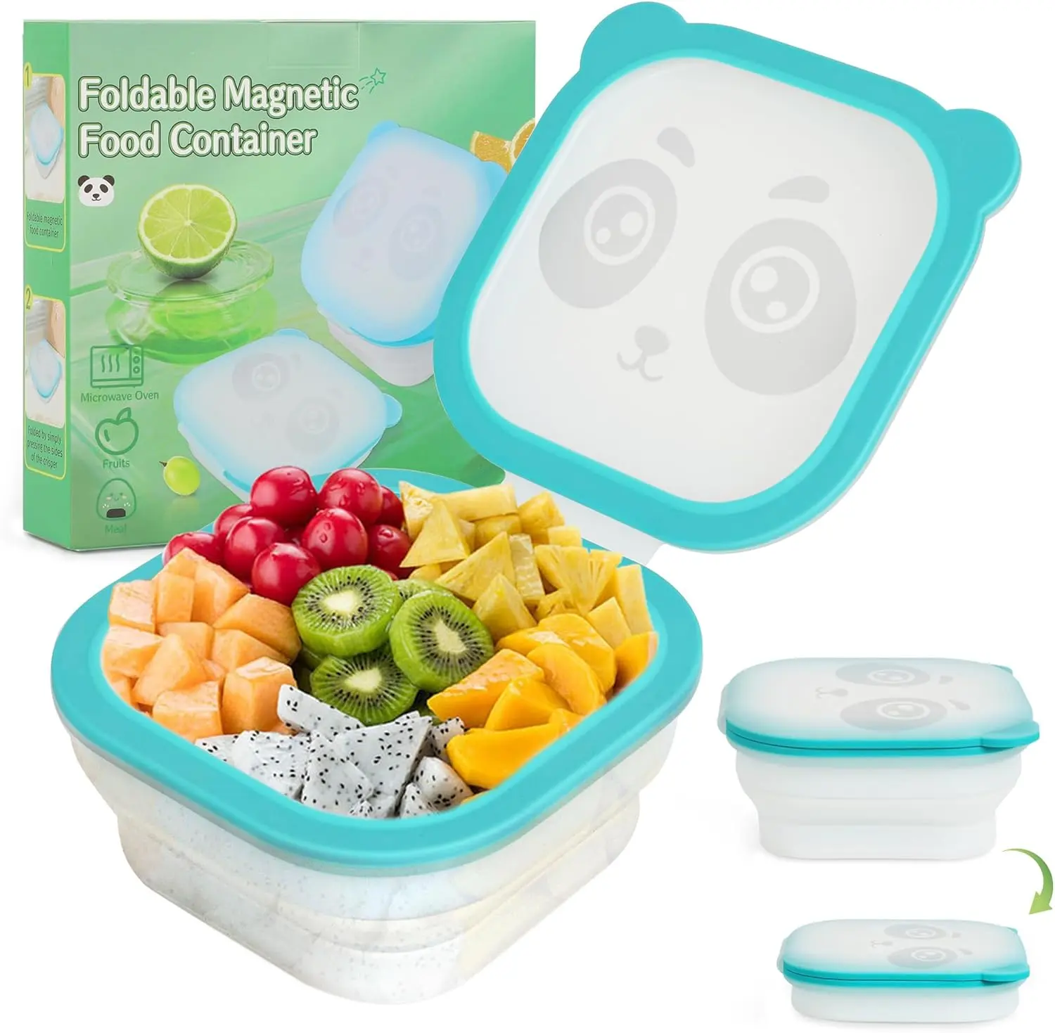 30 Oz Foldable Magnetic Silicone Storage Bowl with Lid, Collapsible Storage Bins, Freezer-Dishwasher Safe Reusable Container for Camping, Travel (Toys & Hobbies DIY Scrapbooking & Stamping Supplies)
