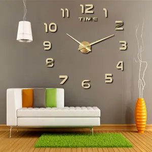 3D DIY Wall Clock with Arabic Numerals Frameless Mirror Surface Wall Sticker for Living Room Bedroom Easy Install Clear Readable Home Decor