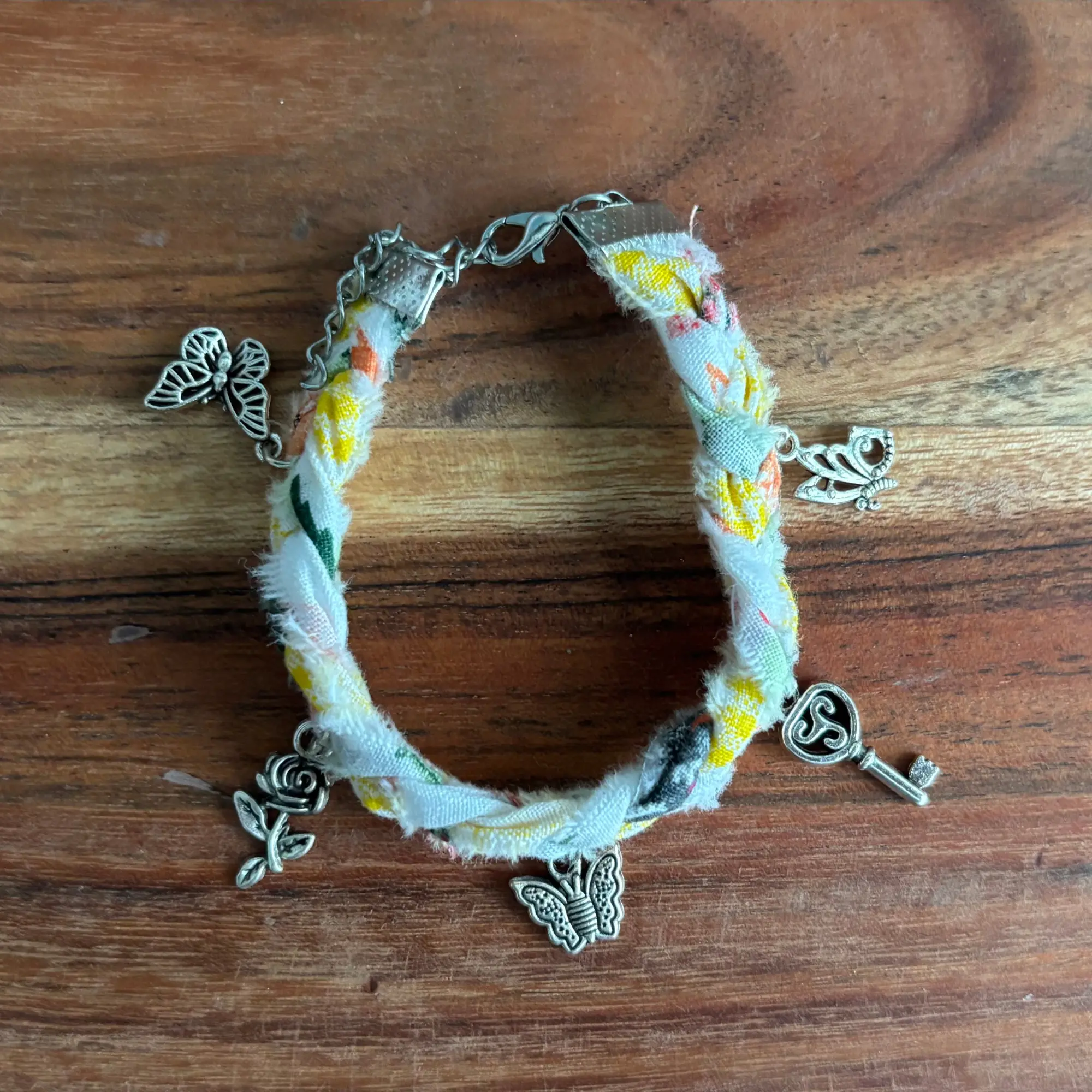Alice Fabric Charm Bracelet