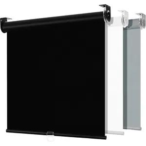 Cordless Roller Shades, Blackout Blinds for Windows, Room Darkening Rolled Up Shades with Spring System, UV Protection Window Shades Door Blinds for Home, Office,Blackout-Black,Custom Size