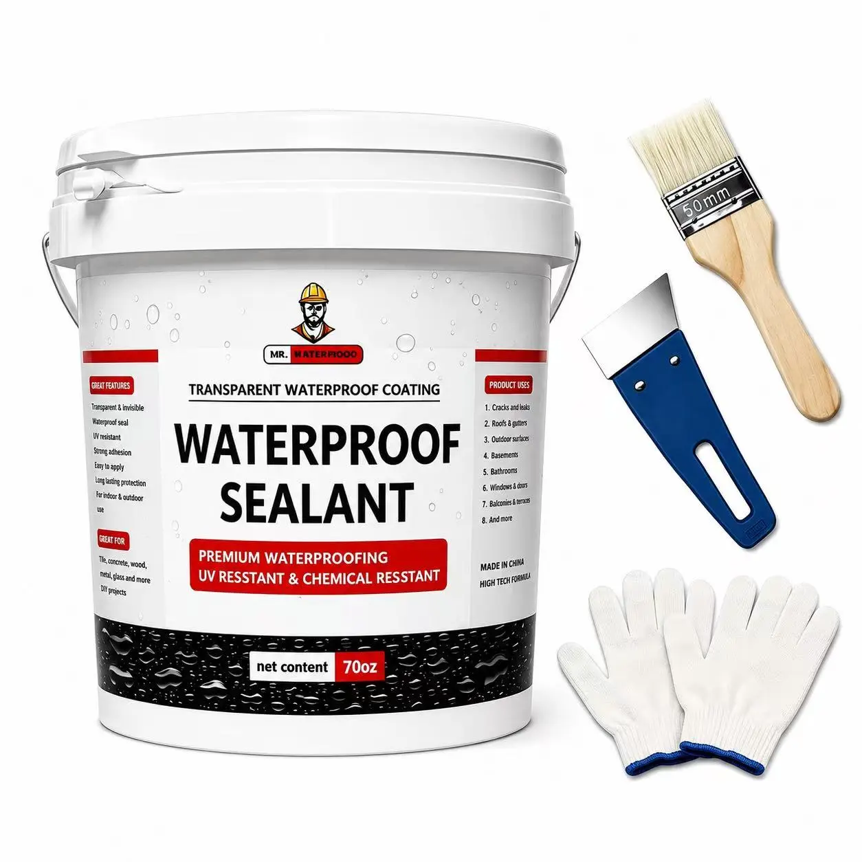 Invisible Waterproof Sealant Coating - Clear Leak Repair, Long-Lasting Protection for Roof, Bathroom Surfaces (Tools & Hardware, Adhesives Tapes & Sealers, Waterproofers)