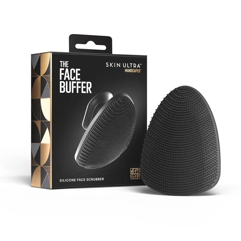 MANSCAPED The Face Buffer - Men's Silicone Face Scrubber for Nourishing, Deep Cleaning & Exfoliating Your Skin, No-Slip Suction Cup Handle, Gentle Face Massage, 1-Pack