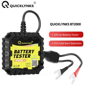 QUICKLYNKS BT2000 12V Bluetooth Battery Monitor Automotive Battery Load Tester 100-2000 CCA Car Measuring Electrical Instrument Cold