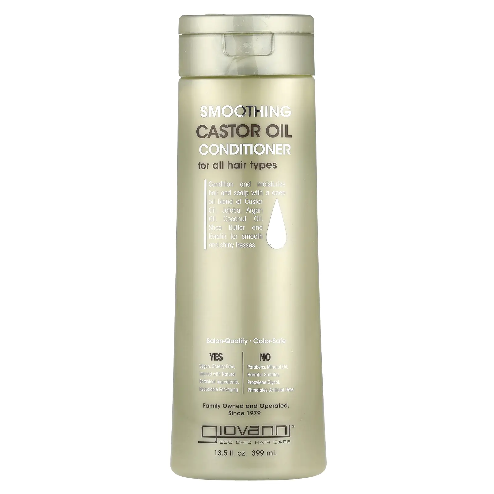 Giovanni Smoothing Castor Oil Conditioner, For All Hair Types, 13.5 fl oz (399 ml)