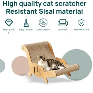 Hemp Rope Cat Scratching Chair - Sturdy and Durable, High-End Cat Scratching Sofa & Toy, Suitable for Large Cats, No Shedding Hair cat tree tower