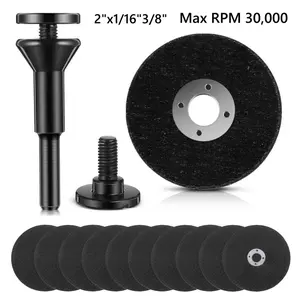 10 Pack 2 Inch Die Grinder Cut-Off Wheel and 3/8 in Arbor Hole 1/4in Stem Mounting Mandrel Holder Accessories for Air Grinders Drill Rotary Tool, Mini Metal Cutting Wheels Cutter Discs