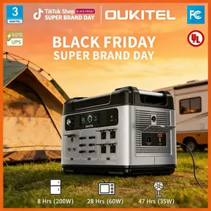 OUKITEL P2001 2048Wh High Capacity Power Station for RV Camping Fridge & Lights Folding Panel 1-Hour Fast Charge for Camping & Emergency Power travel