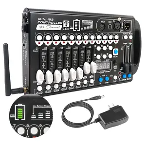 Battery DMX Controller Wireless with MIDI, DMX Board 512 Light Controller for Dj Lights, Dmx512 Lighting Console 192ch with Built-in Battery for Control Stage Light