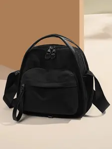 Women's Elegant Solid Color Handbag Shoulder Purse, Fashionable Zipper Crossbody Bag for Daily Use, High-Quality Textured Commuter Bag