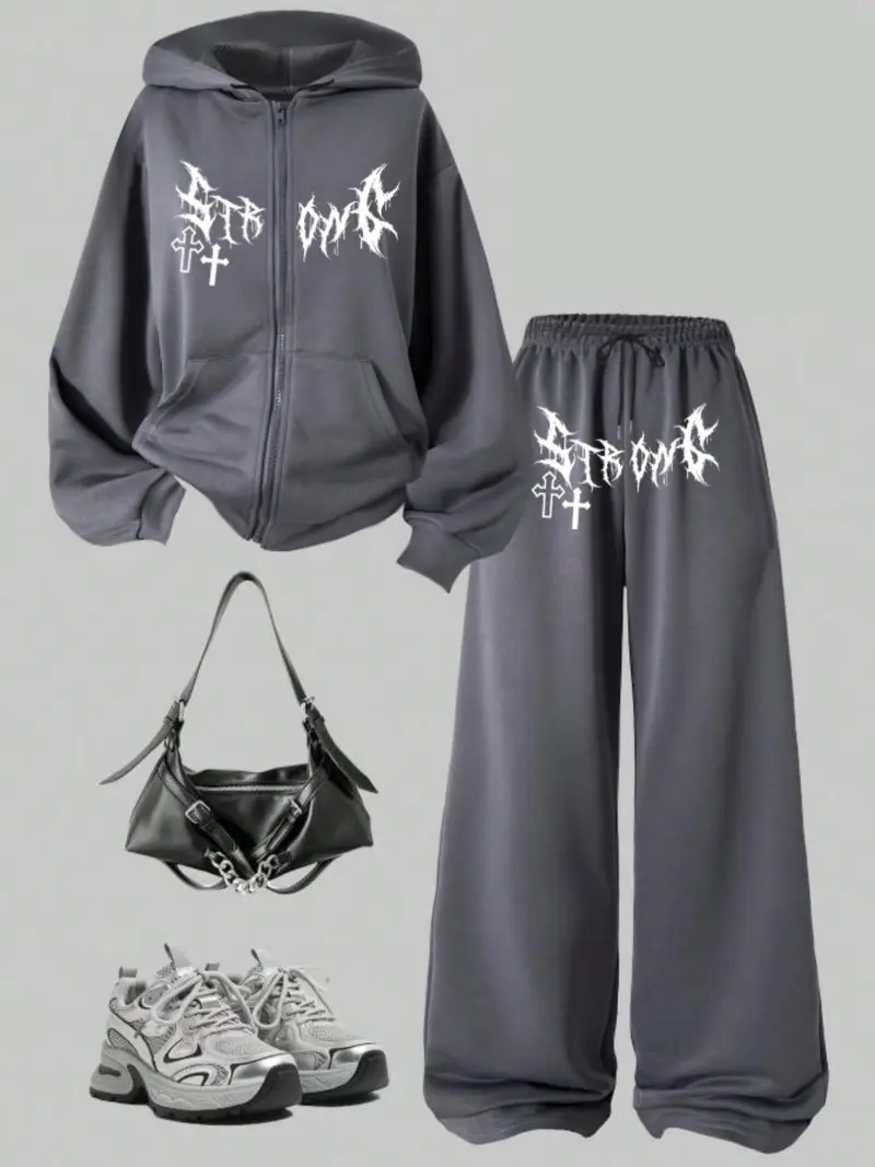 Zip hoodie and pants set - TikTok Shop