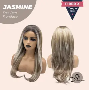 JBEXTENSION 24 Inches Mix Blonde Fiber X, Tangle Less Pre-Cut Free Part Frontlace Glueless Wig JASMINE【FIBER X】