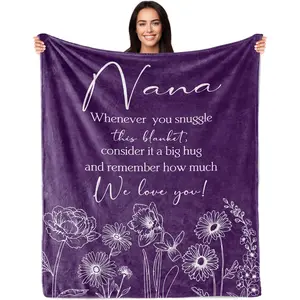 Nana Gifts, Birthday Gifts for Nana, Best Nanas Ever Gift Ideas, Birthday Presents for Grandma from Grandkids, Presents for Grandma Gigi Mimi Granny from Granddaughter 60"X50" Throw Blanket, Printed on One Side with a Plain White Back, Halloween Thanksgiv