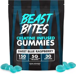 Creatine Gummies - 5g Creatine Monohydrate Per Serving - Low-Calorie & Vegan - Made in The USA - Strawberry Flavor - 30 Servings