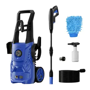 4200PSI Electric Pressure Washer with Foam Cannon - 1500W High Power, 2.6GPM Flow, Adjustable Spray, Compact Wheel Design for Home & Outdoor Use