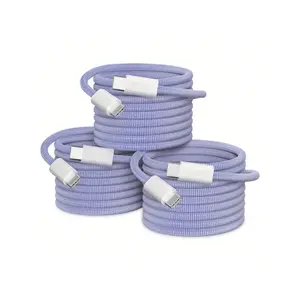 3-Pack 60W USB-C to USB-C Fast Charging Cables Type C Charging | Fits iPhone 17-15 Series, iPad Pro/Air 5 & Samsung S22/S21/S20 Ultra