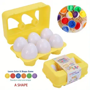 [Smart Egg Game] 6-Pack Educational Smart Egg Matching Game | ABS Material, Assorted Colors & Shapes, Early Learning Toy for Kids | Christmas & Halloween Gift Gifts for Birthdays