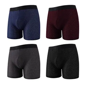 Men's Ice Silk Mesh Long Leg Boxer Briefs Graphene Antibacterial Cooling Breathable Underwear for Adult Males Big and Tall Sizes S 3XL summerwins