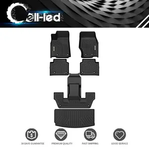 YITAMOTOR Floor Mats & Cargo Liner Fit for 2021-2025 Jeep Grand Cherokee L (ONLY for 6 Seat), TPE All Weather Custom Fit 3 Row Floor Liners and Trunk Liner,(Without Center Console)