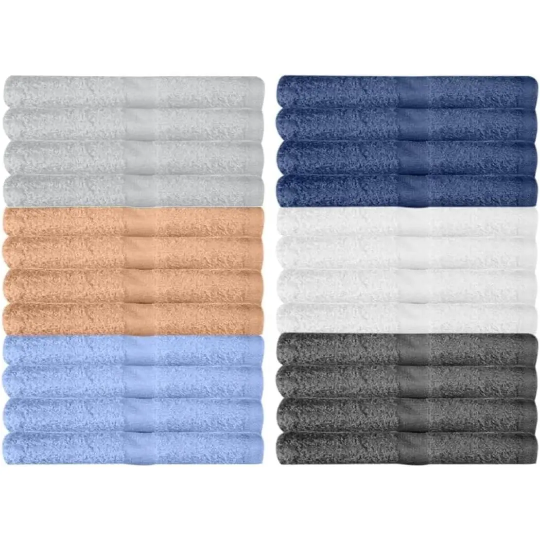 KAHAF COLLECTION 24 Pack Wash Cloths | Multicolour 100% Cotton Extra Absorbent Face Towels | Soft, Quick Dry Washcloths for Bathroom, Spa, Gym, Baby & Travel (24 Packs (12x12))