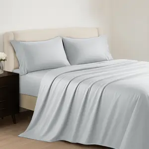 Hannah 4PC Bamboo Sheet Set – Cooling, Ultra-Soft & Breathable Bed Sheets with 16 Inches Deep Pockets, Wrinkle-Free Luxury Bedding Set with Pillowcases – Hotel Quality & Fade Resistant Sheets