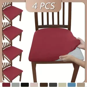 Milk Silk Dining Chair Slipcover Set, High Elasticity Stretch Dustproof Anti-Dirty, 4 Piece or 6 Piece, All Seasons Home Decor for Living Room Hotel Restaurant Kitchen, Elastic Furniture Protector