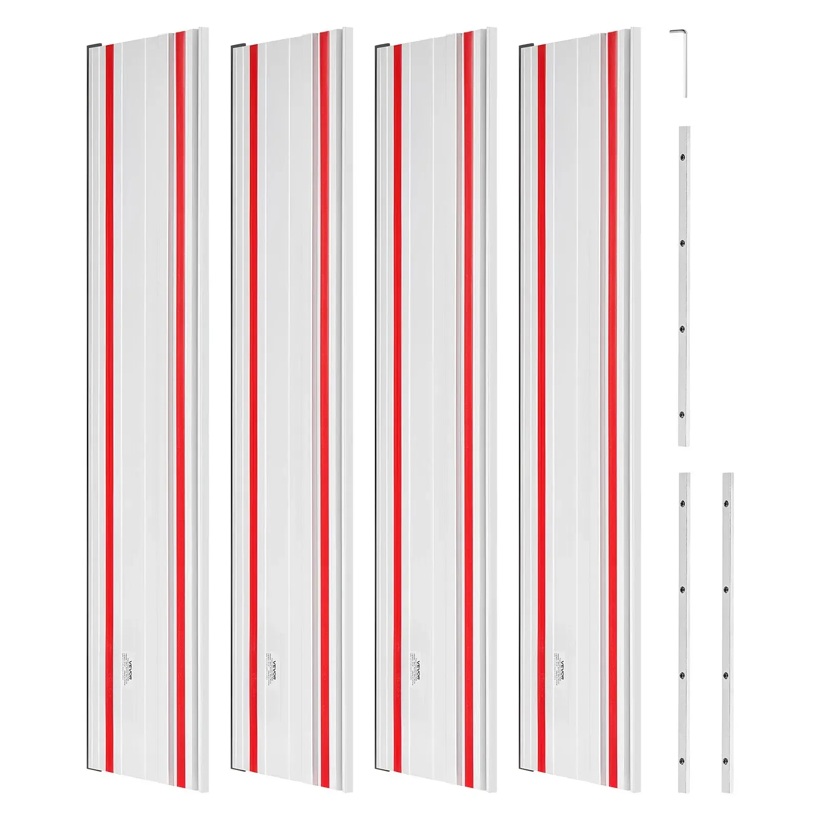 【toolupgrade】VEVOR Steady 27.5" Aluminum Rail Track Saw Hardware Kit - 110-inch Cut Range, Rails + Connectors for Fast Joining, Chip Guard Strip, Non-Slip Gripping Strip, Broad Compatibility with Makita/Festool/WEN, for Woodworkers (Father's Day Gift)