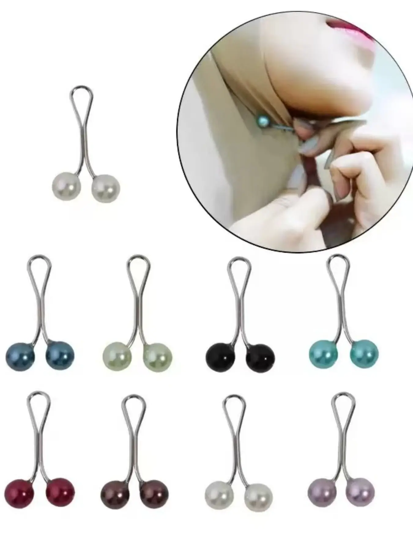 Muslim Hijab Pins Set, Scarf & Shawl Accessories, For Muslim, Islamic Safety Brooch Buttons, Wedding Dress Decoration, Daily, 8-10 Pieces
