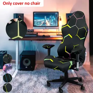 4-Piece Gaming Chair Cover Set, Cool Digital Print, Elastic Easy-To-Clean, Suitable for Video Game Chairs, Computer and Lounge Chairs, Perfect Gift for Gamers
