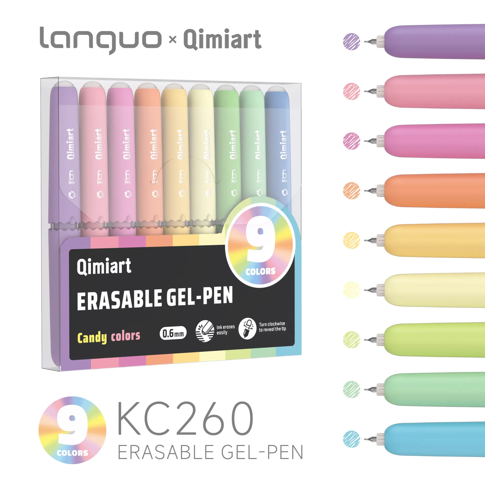 Languo  Erasable Gel Pen Set, Heat-Erasable Beautiful Art Marker Pens for Drawing, Journaling, School Supplies Heavy Ink Capacity No-Smudge Coloring Pens for DIY & Bullet Journaling Retractable languo office student gift artist painting