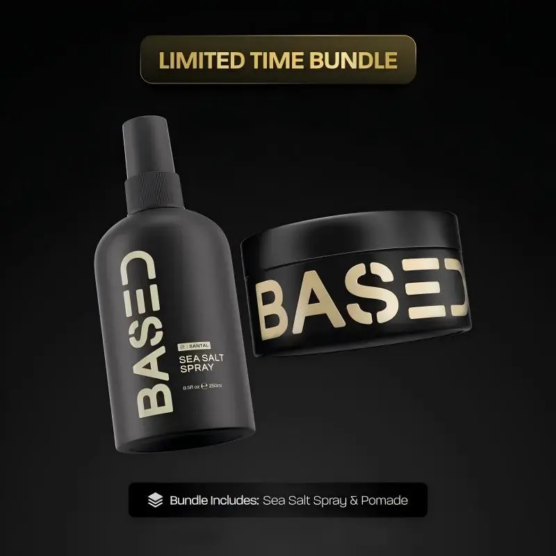 BASED Wave & Style Duo | Sea Salt Spray + Pomade | Beachy Texture & Medium Hold | Science-Backed, High Performance