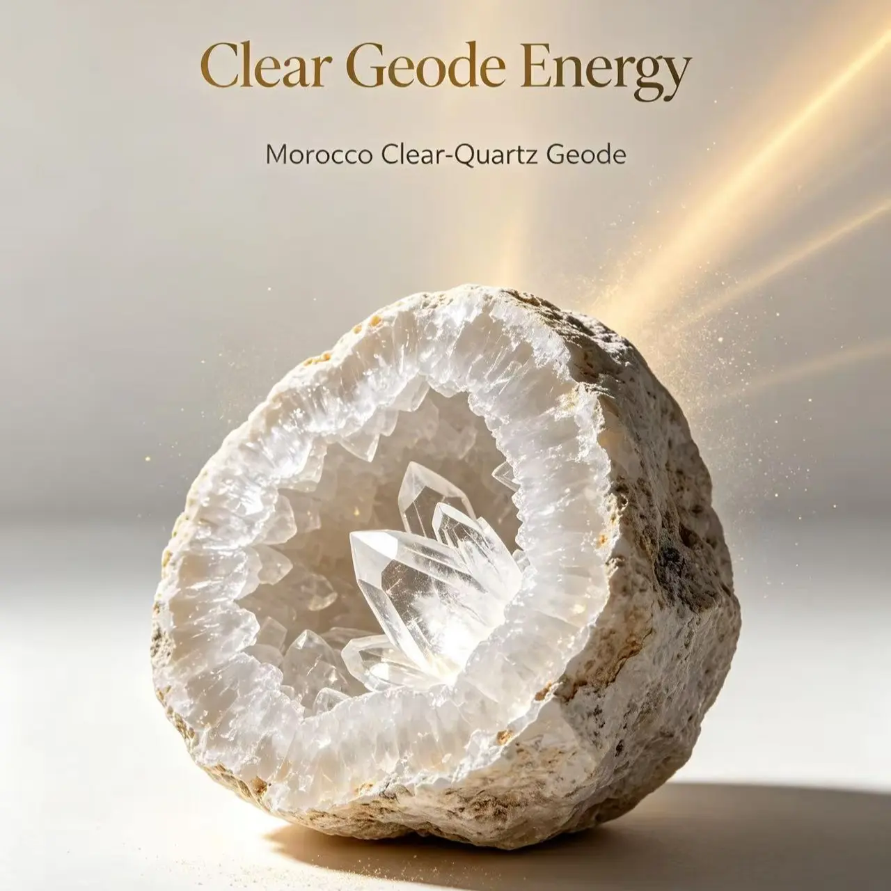 Morocco Clear‑Quartz Geode Decorative Ornament