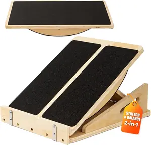 Squat-Assist Slant Board | Adjustable Wooden Calf Stretcher | Incline Board for Leg/Knee/Ankle/Heel Stretching