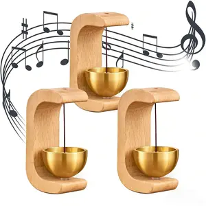 3-PACK Magnetic Door Wind Chime & Door Bell, Hangable Entry Suction Door Type Wind Chime, Door Bell Hanging Ornament, Wooden Hook Design For Home & Store Entrance Decor, Home Decor Supplies
