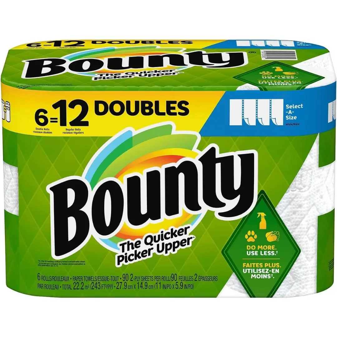 Bounty 1939879 Select-A-Size Kitchen Rolls Paper Towels 2-Ply 110 Sheets/Roll (74801/95054)