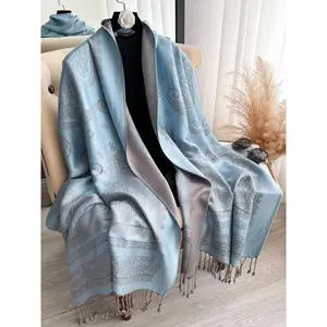Women's Boho Style Paisley Print Long Scarf Casual Trendy Tassel Design Shawl for Daily Wear Fashion Accessories for Women & Girls All Seasons