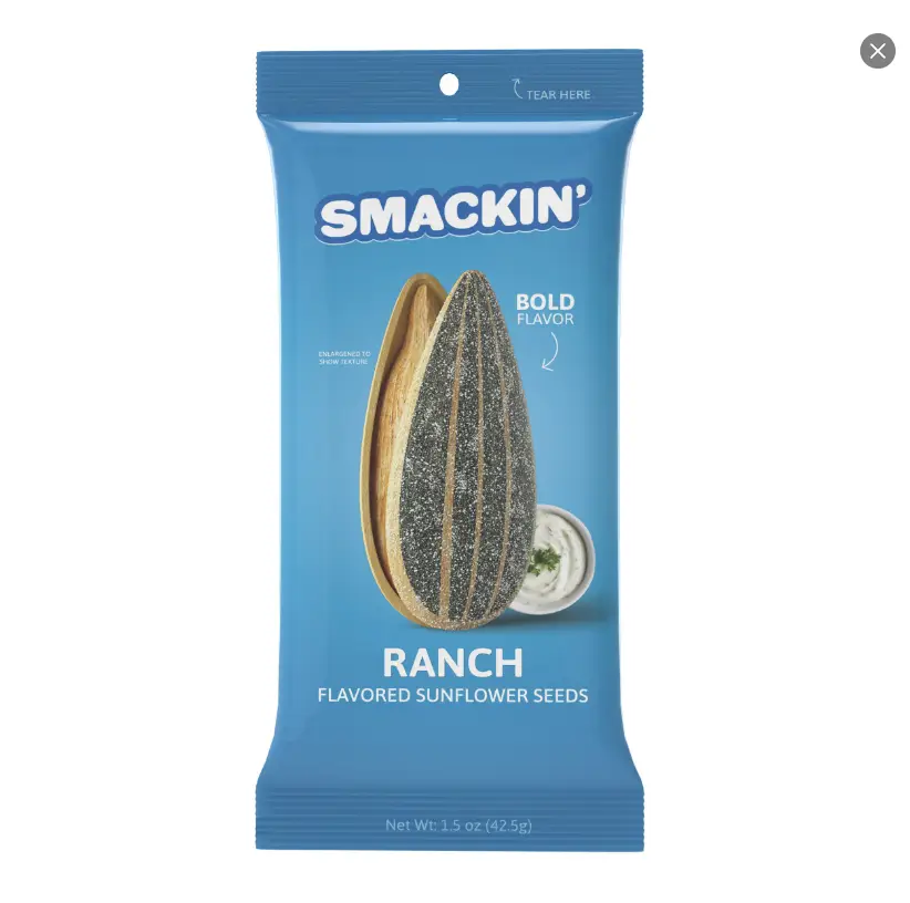 SMACKIN' Sunflower Seeds Ranch 6 pack - 1.5 oz bags