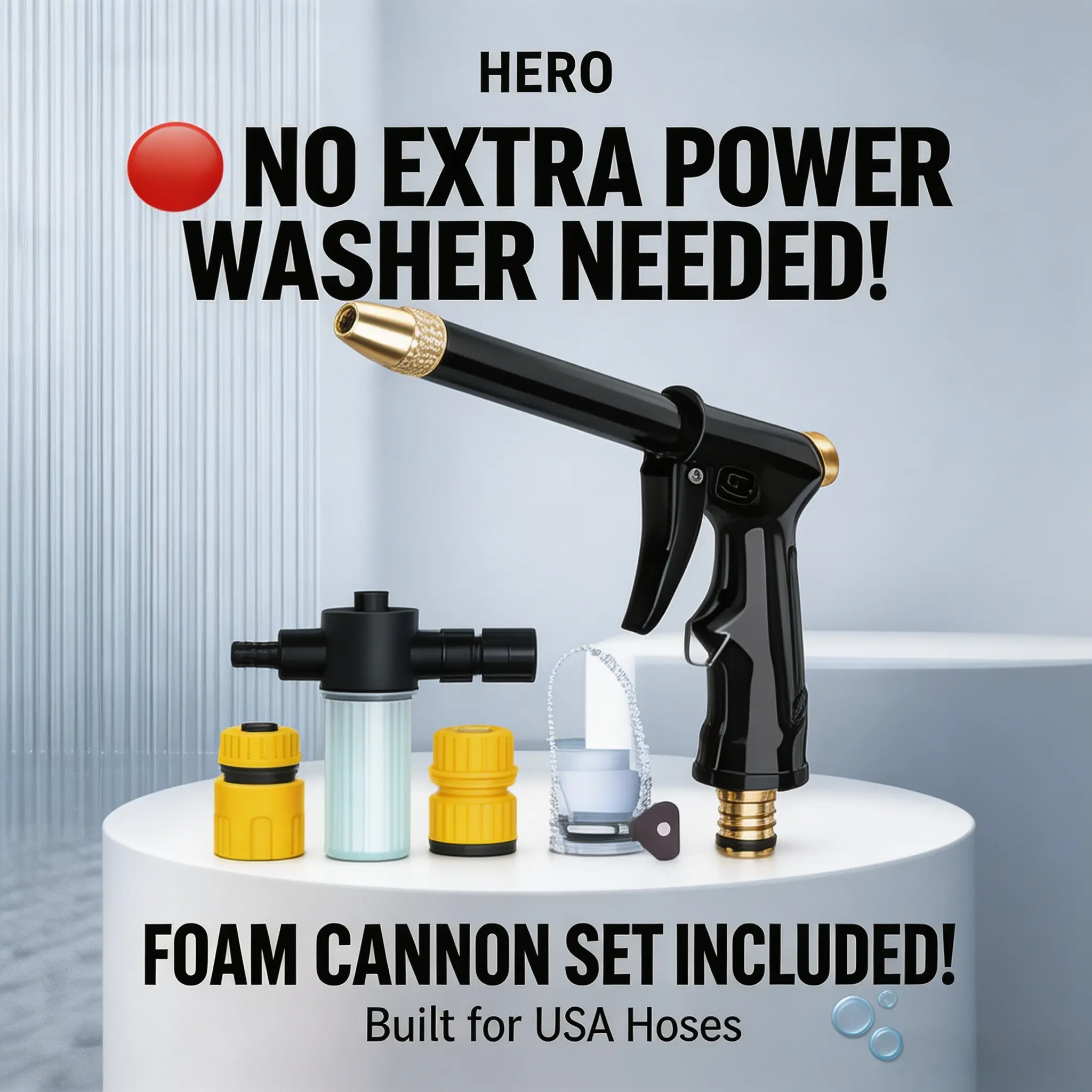 High Pressure Handheld Water Spray Wand with Extended Handle, Versatile Hose Sprayer for Vehicle Cleaning, Deck Maintenance, Plant Watering & Pet Bathing, Convenient Outdoor Tool, Thoughtful Father’s Day & Housewarming Gift for Family & Men